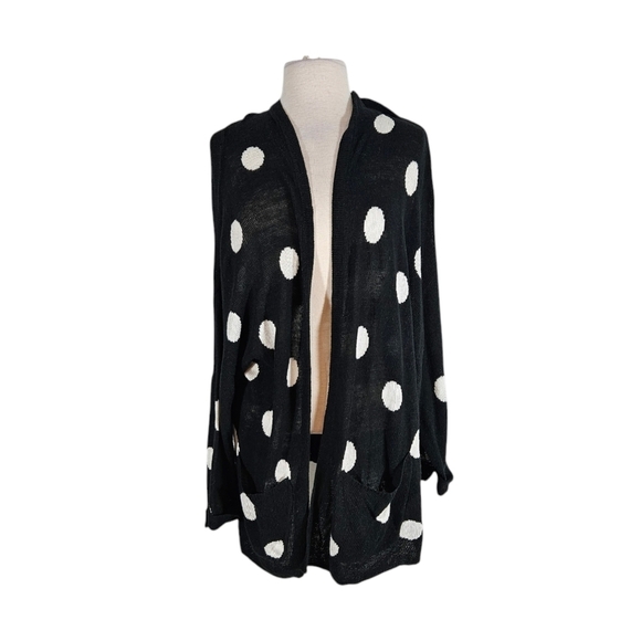 Wildfox Black & White Polkadot Oversized Slouch Sweater - Picture 2 of 6
